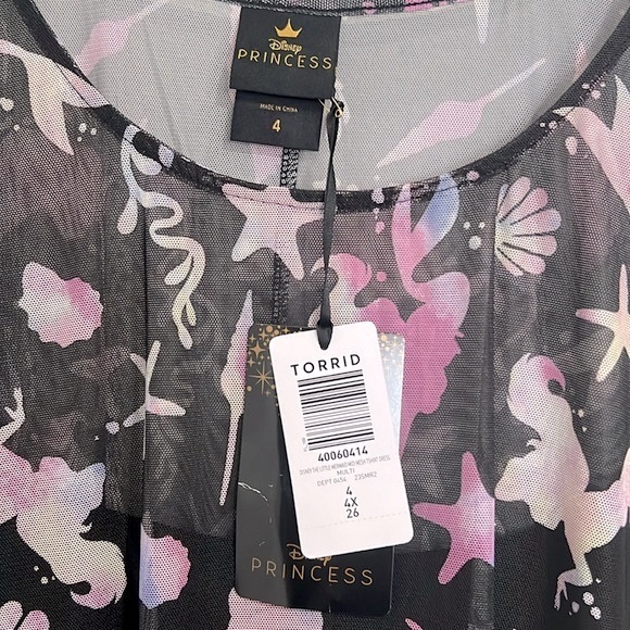 Torrid Disney The Little Mermaid Midi Mesh T Shirt Dress - Picture 5 of 12